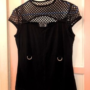 Killstar Goth Girl Fishnet D-ring top